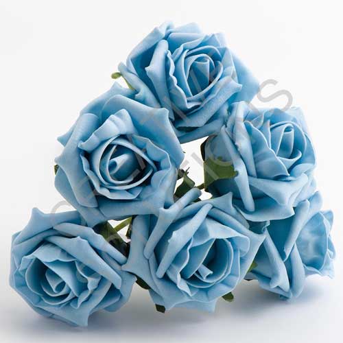 FR-0867 - Light Blue 5cm Colourfast Foam Roses